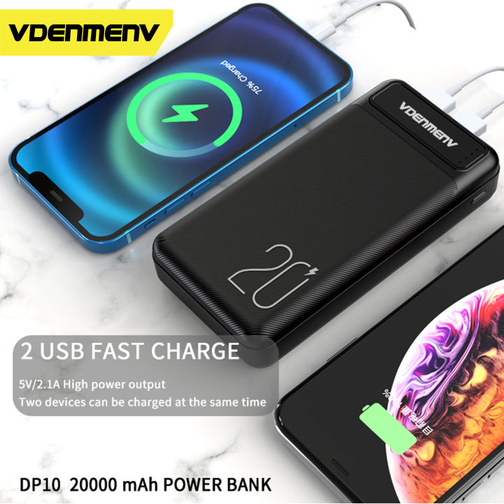 VDENMENV%20DP10%20Dual%20USB%20And%20Type%20C%20%2020000mAh%20Power%20bank%20with%205V%202.1A%20Output%20-%20Image%202