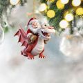 Dinosaur Merry Christmas Decoration 2D Xmas Flying Dragon Decoration Cartoon Dinosaur/Santa Claus Christmas Santa Claus Ornament Acrylic Hanging Christmas Tree Dinosaur Pendant New Year. 