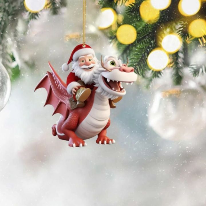 Dinosaur%20Merry%20Christmas%20Decoration%202D%20Xmas%20Flying%20Dragon%20Decoration%20Cartoon%20Dinosaur/Santa%20Claus%20Christmas%20Santa%20Claus%20Ornament%20Acrylic%20Hanging%20Christmas%20Tree%20Dinosaur%20Pendant%20New%20Year%20-%20Image%203