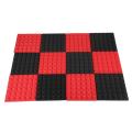 Charcoal Acoustic Foam Tiles Soundproofing Foam Panels Studio Sound Padding 2 x 10 x 10 Inch(Black+Red). 