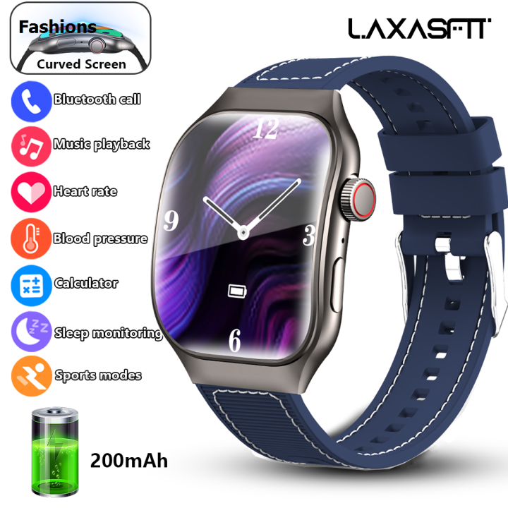 Fashions LAXASFIT New Curved Screen Women's Smart Watch 2.01'' AMOLED HD High Quality Touch Screen Bluetooth 5.3 Voice Call Men's Fitness Smart Watch