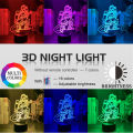 Acrylic 3D Illusion Led Night Light Firemen Figure Nightlight for Room Decoration Lighting Cool Gift for Firefighters Table Lamp.