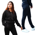 Solid Black Tracksuit Combo For Women. 