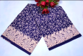 Hand - print deep blue color comfortable cotton saree for women - perfect for all seasons and occasion.