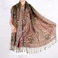 Bohemian Style Cashew Jacquard Scarf Women Winter Warm Pashmina Long Soft Shawls and Wraps Ladies Ethnic Beach Travel Scarves.