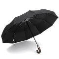 PARACHASE Automatic Folding Umbrella Men Women 10K Strong Windproof Rain Umbrellas Anti UV Sun Protection Wooden Handle Paraguas.