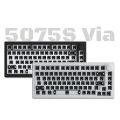 Akko 5075S VIA Kit 75% Custom Barebone Keyboard RGB Backlit 3/5-Pin Hotswap Mechanical Gaming Keyboard with Knob Gasket Mount.
