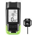 (New)3 In 1 Wireless Bicycle Code Meter Lamp Strong Light Front Light, Colour: Green.
