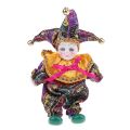 9 Inch Porcelain Smiling Clown Doll Wearing Outfits Funny Harlequin Doll Circus Props Halloween Christmas Decoration Kids Gifts.
