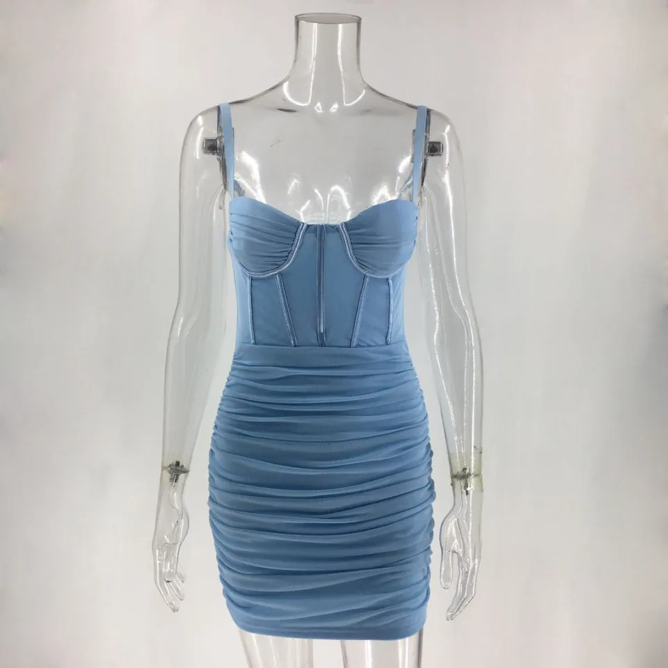 Corset Dress Women Mesh Net Dresses Adjustable Straps Slimming Gorset White  Black Blue Purple Fish Boned Night Club Korset Corse | Daraz.com.bd
