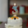 Birthday Candle 1 Year Mermaid Birthday Candle for Cake Sparkly Blue Seafish Gradient Candle Topper for Party Cake Decoration.