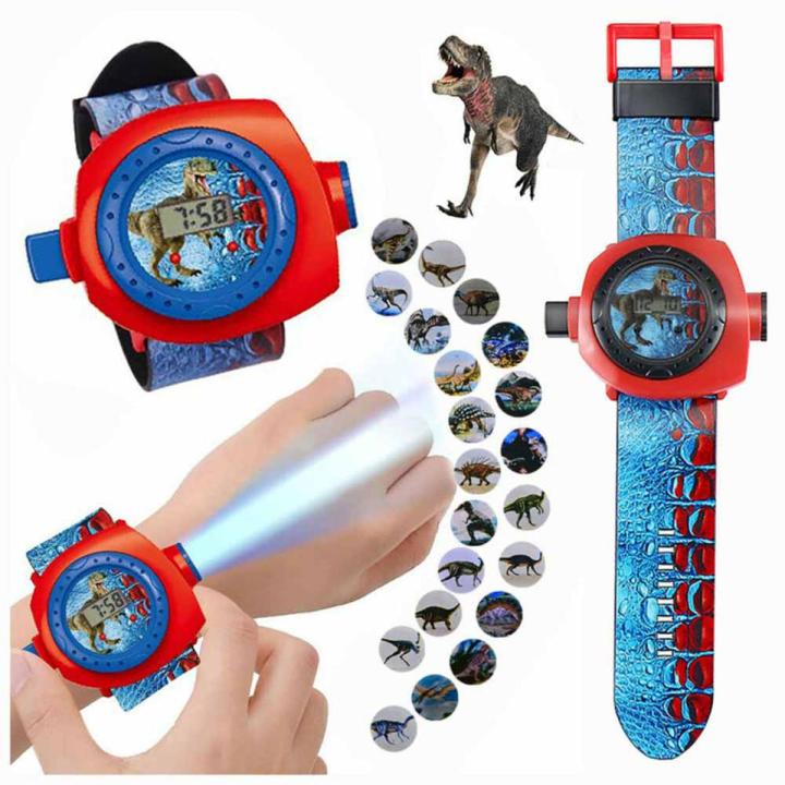 24 Images Dinosaur Projection Watch Boy Kids Cartoon Watch Toy Birthday Gifts