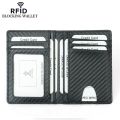 Thin Credit Card Holder PU Leather Black Carbon Fiber Slim RFID Wallets Leather Driver License Cover Holder For Men Card Wallets. 