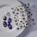 5D Hello Kitty Nail Stickers Sanrio Nail Supplies Nail Slider Kulomi My Melody Embossed Stickers Nail Art Decals.