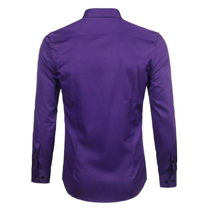 Men's%20Purple%20Bamboo%20Fiber%20Dress%20Shirts%20Brand%20Long%20Sleeve%20Shirt%20Solid%20Slim%20Fit%20Casual%20Formal%20Non%20Iron%20Work%20Shirt%20Camisa%20Masculina%20-%20Image%202