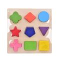 Mini Wooden Montessori Toy Building Blocks Early Learning Educational Toys Color Shape Match Cognition Kids Toy For Boys Girls. 