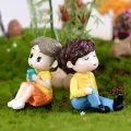 Cute Romantic Couple Decor Doll Home Office Desktop Miniature Landscape Ornament. 