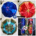 Manual Fashionable windproof 10 ribs Umbrella Multicolor With Carry Bag - Random.