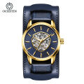 Ochstin brand fashion business, luxury, leather strap, waterproof, automatic mechanical men's watch. 