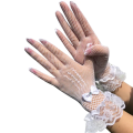 Full Finger Bow Lace Net Hand Gloves For Women's - Stylish Bow Lace Net Hand Gloves For Girl's & Women's. 