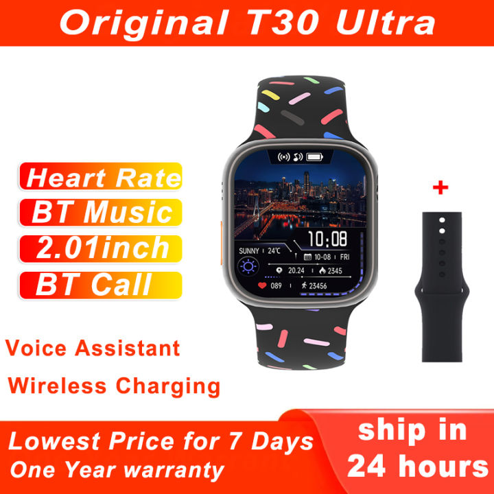 Original Smart Watch T30 Ultra Smartwatch 2.01 inch Bluetooth Call Heart Rate Wireless Charging Sports Smartwatch Women Men