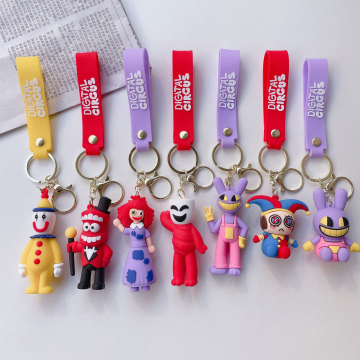 VALICLUD 12pcs Clown Keychain Set - PVC Cartoon Keyrings, Backpack Charms, Party Decor, Multicolor