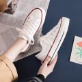 2023 spring new women's shoes vulcanized low-top platform canvas shoes ins versatile tide increase small whiteboard shoes wholesale. 