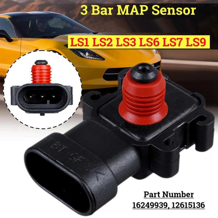 3 Bar Air Intake Pressure MAP Sensor for Chevrolet galacticado Suburban Cadillac/GMC LS1 LS3 LS6 LS7 LS9 LQ4 LY6 12615136
