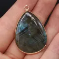 Drop-shaped Flash Labradorite Pendant Charms For DIY Necklace Handiwork Sewing Craft Jewelry Accessory Making. 