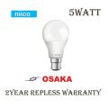LED Bulb Heavy Duty ECO 5 Watt -OSAKA(2 Years Warranty)-Pin System Holder. 