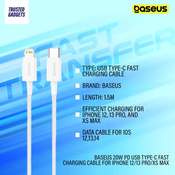 Baseus%2020W%20PD%20USB%20Type-C%20Fast%20Charging%20Cable%20for%20iPhone%2012/13%20Pro/Xs%20Max%20-%20Image%204