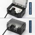 Waterproof Socket Outdoor Wall Power Socket IP66 Waterproof Weather Dust Proof Sockets for Garden Garage Basement EU Plug.
