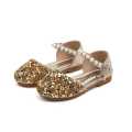 Lovely Princess Wedding shoes girls summer fashion element mary jane sandals pearl Sequins flat Rubber insole.