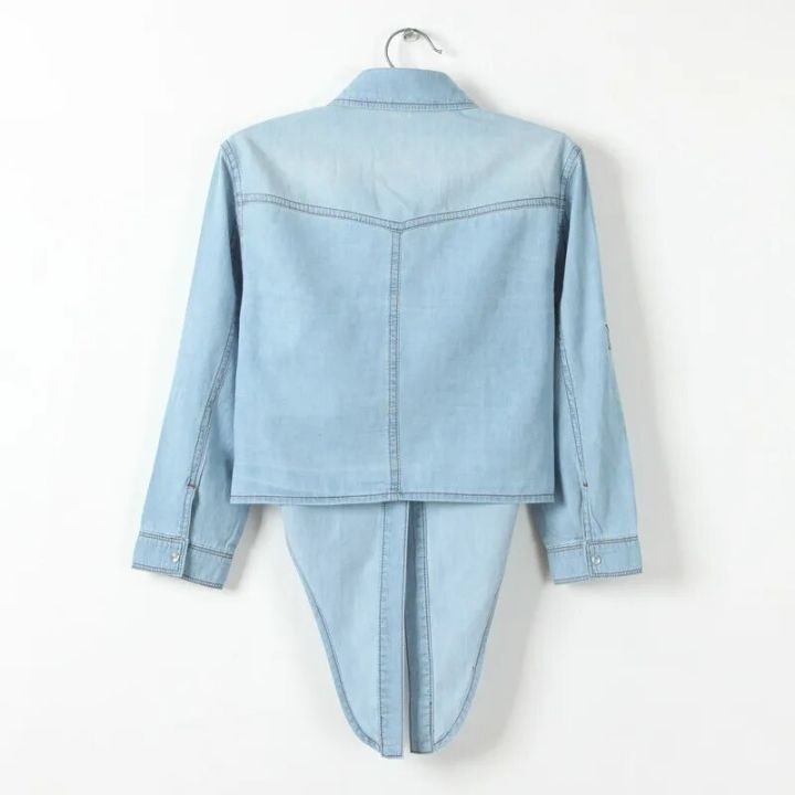 Denim%20Shirt%20Short%20Sleeve%20Womens%20Tops%20Chemise%20Femme%20Crop%20Tops%20Women%20Short%20Shirt%20Blouse%20Summer%20Cool%20Feminine%20Shirts%20-%20Image%204