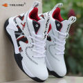 TRILEINO Professional Men's White Red Blue Basketball Shoes Basketball Sneakers Anti-skid High-top Couple Man Basketball Boots KEEMEEUYZO.