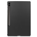 Custer Pure Color 3-Fold Holder Leather Case For Samsung Galaxy Tab S9 FE+.