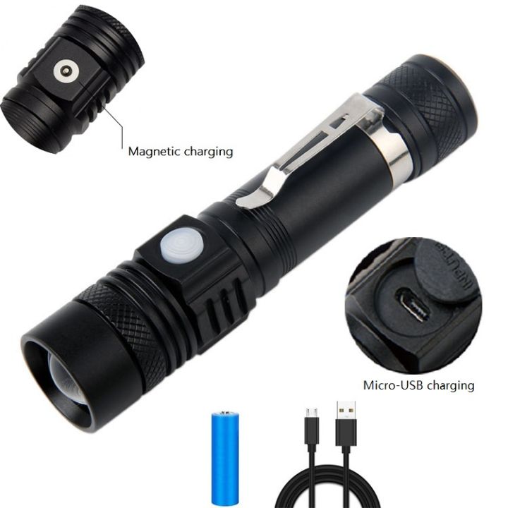 Brillante%20Torcia%20LED%20Torch%20USB%20Rechargeable,%20Super%20Bright%20600%20Lumen%20Zoomable%20Pocket%20Torch%20Flas-hlight,%20Adjustable%20Focus%20Waterproof%20Powerful%20Torch%20for%20Camping,%20Hiking,%20Walking,%20Fishing%20(18650%20Battery%20Included)%20-%20Image%202