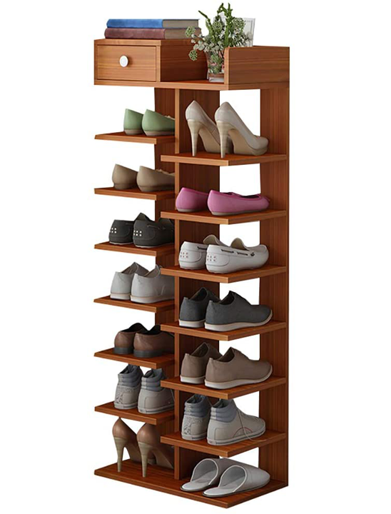 Shoe Rack Melamine Laminated Board Height 60 Inch Length 22 Inch Depth ...