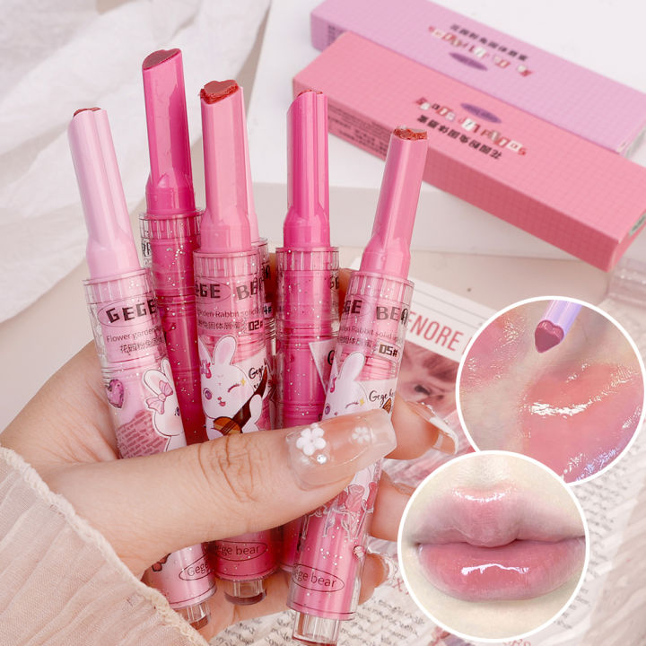 Glitter%20Clear%20Solid%20Lip%20Gloss%20Pink%20Mirror%20Lipstick%20Pen%20Watery%20Jelly%20Moisturizing%20Lip%20Tint%20Love%20Heart%20Shape%203pcs/set%20-%20Image%205