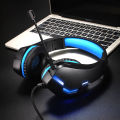 1 pcs J10 Head-mounted Gaming Headset Microphone Wired Stereo Bass USB Headphones Colorful Glow LED Light Computer PC Earphon.