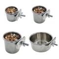Birds Hanging Cage Bowl Stainless Steel Pet Birds Dish Cup Anti-turnover Feeding Food Drinking Feeder for Parakeet Lovebird. 