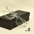 New Men Fashion Eyeglasses Best glasses Reading Classic Design New Transparent glass Best Premium Quality Man Endgame Cutout White -Eyeglass Glass Latest Trends Eye Glass Frame Unisex Reading glasses.