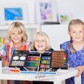 145-Piece Art Supplies Set for Kids, 2 Layers Drawing Supplies for Kids Boys Girls  Portable Aluminum Case Art Kit, Great Gift for Teens Adult Beginner and Artists. 