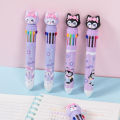 New Cute Cartoon Kuromi 10 Color Ball Pen Kawaii 0.7Mm Multi Color Pen Writing Tool Podazz. 