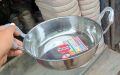 Steel Torkari Korai. korai stainless 26cm steel With steel (Silver). Steel Torkari Korai ( USED FRO INDUCTION).