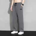 Cross-border Ice Silk Straight en's Summer hin ren rand raps Loose Wide-leg Qui-dr s Casual ants.