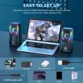 Computer Speakers 2.0 Stereo Volume Control with Rgb Lights USB Powered Gaming Speakers for Desktop/Phone/. 