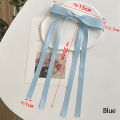 【Bestseller Alert】 Solid Color Hair Clips For Girls Double Layer Ribbon Ponytail Clip Braided Long Ribbon Hair Barrettes Hair Accessories Gift Nicle.