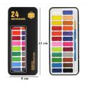 Keep Smiling Watercolor Set in Tin Box 24 Colors - Black Color Tin Box. 
