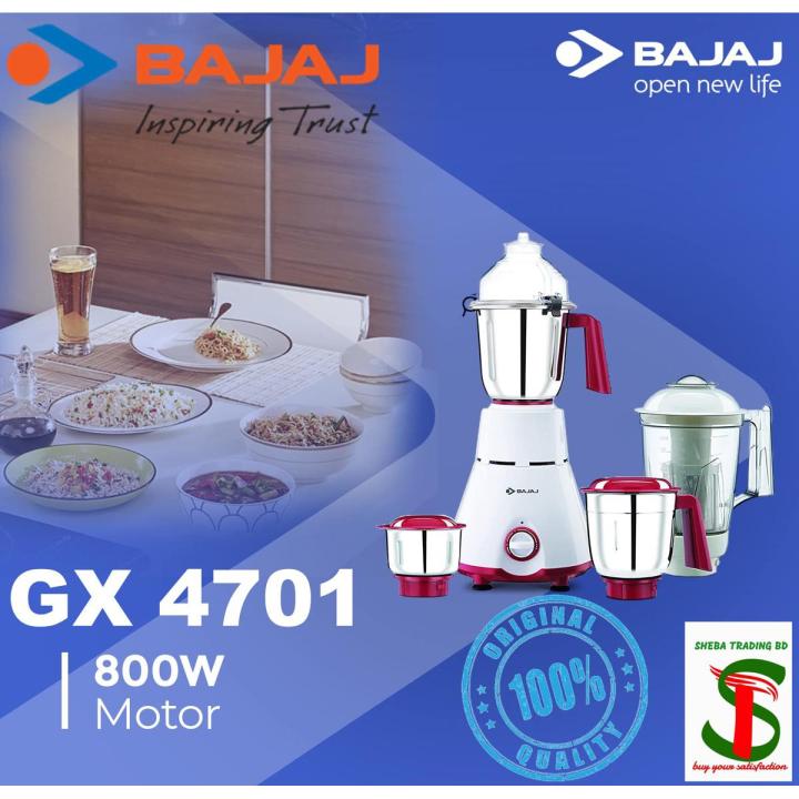 Bajaj Mixer Grinder / Blender / Juicer 4 Jars GX-4701 800 Watt